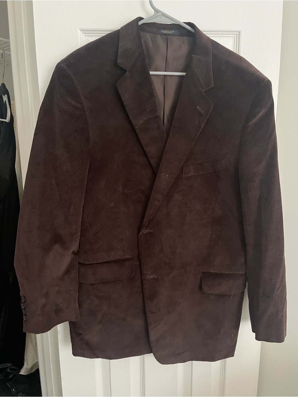 Adolfo Brown Corduroy Sport Coat Blazer